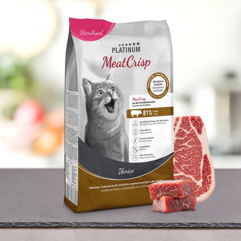 Platinum MeatCrisp Sterilised Iberico - Iberico pro kastrované kočky